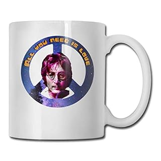 Tasses MQJJ Tasse à café John Lennon Tasse de voyage blanche à motif unique - Les Beatles, Paul McCartney, John Lennon, RIngo Starr, George Harrison