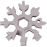 Snowflake Multi-Tool - 19-in-1 Stainless Steel Snowflake Tool with Keychain, Screwdriver, Bottle Opener, Compact and Portable for Outdoor Adventure and Daily Use