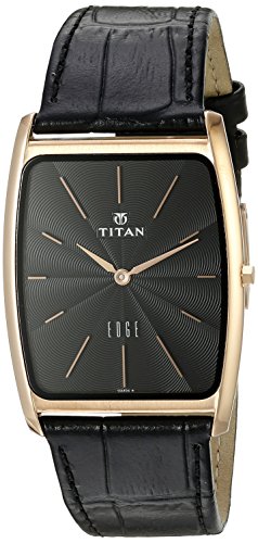Titan Men's 1596WL01 Edge Analog Display Quartz Black Watch
