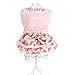 Howstar Pet Dress, Puppy Elegant Lovely Clothes Outfit Party Floral Lace Skirt Soft Warm Sweater (M, Pink)