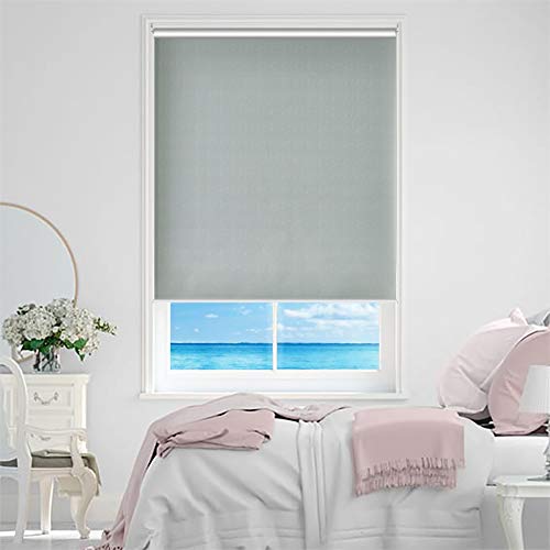 ALLBRIGHT Blackout Striped Jacquard Roller Shades UV Protection Enery Saving Silver Waterproof