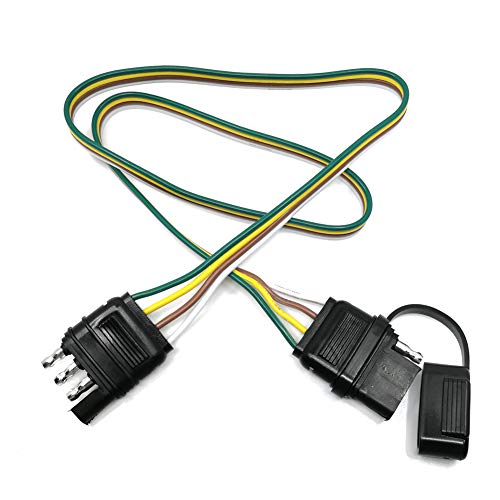 CARROFIX Trailer 4 Wire Plug 32" inch 4 Pin Flat Wire Extension Male
