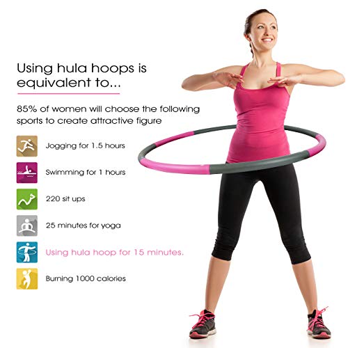 HOMELEX Weighted Hoola Hoop for 8 Section Detachable Belly Fat Burner