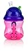 Nuby Two-Handle Flip N' Sip Straw Cup, 8 Ounce, Pink with Purple