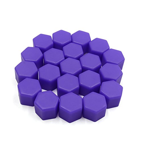 uxcell 20 Pcs 19mm Purple Silicone Car Vehicle Wheel Tyre Hub Screw Bolt Nut Cap Covers