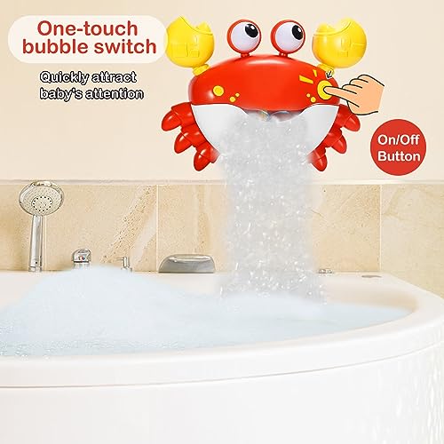 Plnmlls Crab Bubble Machine Bath Toy:Bath Toys for Toddlers 1-3,Blow ...