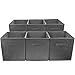 Sorbus Storage Cubes - 11 Inch Foldable Fabric Baskets for Organizing Pantry, Closet, Shelf, Cubby - 6 Grey Collapsible Cloth Storage Bins with Handle for Home, Bedroom