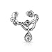 Chain with Gem Dangle Rhodium Plated Brass Non-Piercing Ear Cuff Cartilage Dangle No Pierce Earring