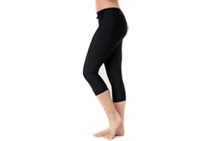 Undercover Waterwear Women’s High Waisted Swim Leggings- Athletic Capri Pants- UPF 50+ Cover Up Swim Tights