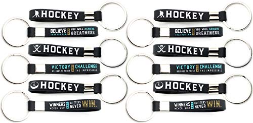 12-Pack-Hockey-Keychains-with-Motivational-Quotes-Wholesale-Pack-of-Key-Chains-in-Bulk-for-Giveaway-Gifts-for-Team-Hockey-Theme-Party-Favors-and-Supplies-for-Boys-Girls-Men-Women