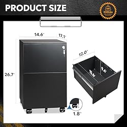 DEVAISE 2-Drawer Mobile File Cabinet with
