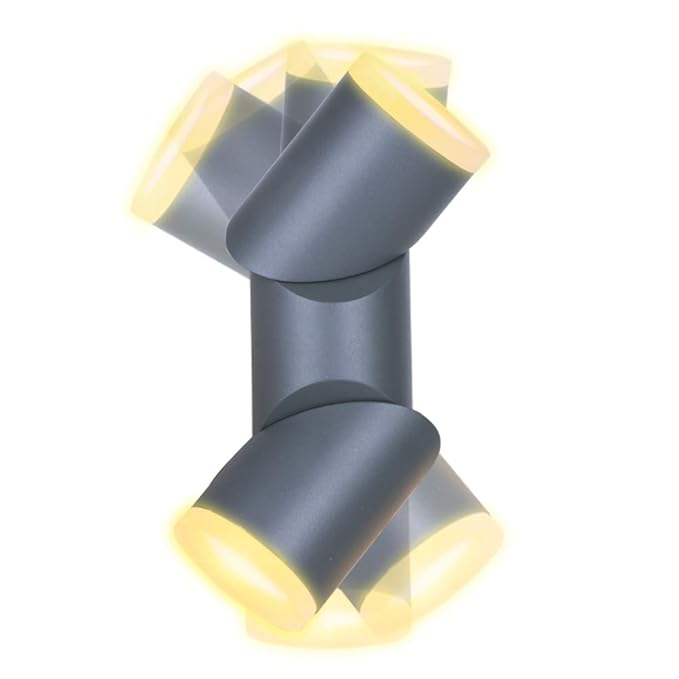 LASIDE Aussenlampe LED Aussenleuchte, 13W 700LM Aluminium Rund Up/Down Verstellbar Außenlampe Außenleuchte, IP54 Spritzwasser