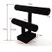 Fantastic Job Black 2 Tier Velvet Bracelet Organizer T-Bar Jewelry Display Bangle Tower