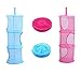 OrangeTag Hanging Mesh Space Saver Bags Organizer 3 Compartments Toy Storage Basket for Kids Room organization mesh hanging bag 2 Pcs Set , Random Colors