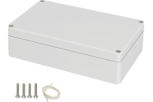 HoHaing Project Box ABS Plastic Junction Box IP65 Waterproof Weatherproof Electrical Enclosoure Power Box for Electric Gray White 7.87"x 4.72"x 2.2"(200 x 120 x 56mm)