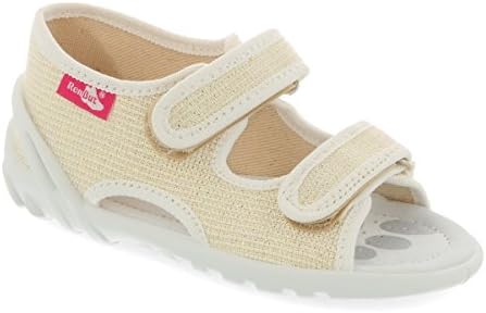 Girls canvas shoes slippers sandals baby kids toddler (Gold, 5UK/22EU - 14cm)