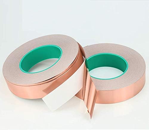 Copper Foil Tape, Double-Side Conductive Adhesive for Plants protection, Slug Snail Repellent, Guitar EMI Shielding, Stained Glass, Electrical Repairs, DIY, 20 meters long) (20 mm wide)