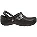 Crocs Women's Mercy Clog | Slip Resistant Work Shoes, Black/Silver, 7