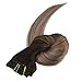 Full Shine Clip in Hair Extensions Real Human Hair Darkest Brown to Chestnut Brown Mix Ash Blonde Clip in Real Human Hair Extensions Straight Double Weft Clip in Extensions 7 Pcs 16 Inch