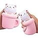 WATINC 2pcs Jumbo Food Squeeze, Slow Rising Cat Cup and Milk Squeeze Toys for Lovely Kids Party Favors, Birthday Gifts, Kawaii Cream Scented Stress Relief Kids Toys
