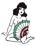 Girl with Fan: (Full Size) Temporaray Tattoo