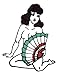 Girl with Fan: (Full Size) Temporaray Tattoo
