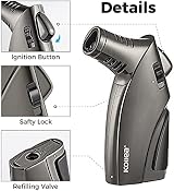 Kollea Triple Jet Lighter Windproof Torch Lighter Punch Safety Lock Refillable view 2