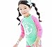 Jojobaby Kid Girl's Two-Piece Long Sleeve Swimsuits Bathing Suit UPF 50+ Blue