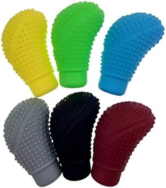 Yellow Nonslip Silicone Oval Multicolor Car Gear Shift Knob Cover