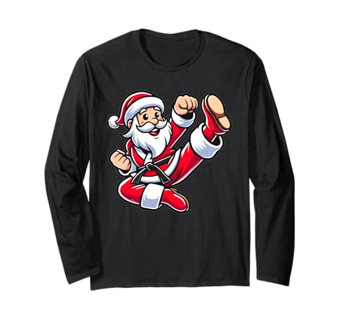 Santa Karate Christmas Martial Arts Xmas Long Sleeve T-Shirt