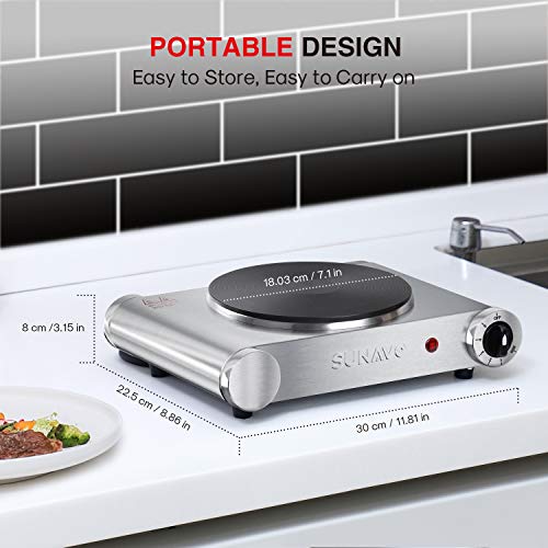 SUNAVO Hot Plate for Cooking Portable Electric Single Burner 1500W 5