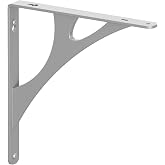 Shelf-Made Decorative Shelf Bracket, Manhattan, Satin Nickel, 10-inches | 10 in. D x 1 in. W x 10 in. H, Satin Nickel