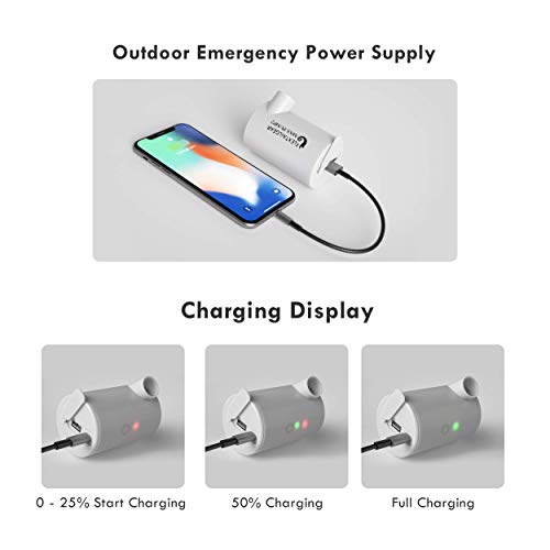 FLEXTAILGEAR Portable Air Pump with 3600mAh Battery USB Rechargeable Lightest Pump with Touch Screen Switch to Quick Inflate Deflate for Inflatables, Air Mattress, Pool Floats, Vacuum Bag (White) - Thumbnail 3
