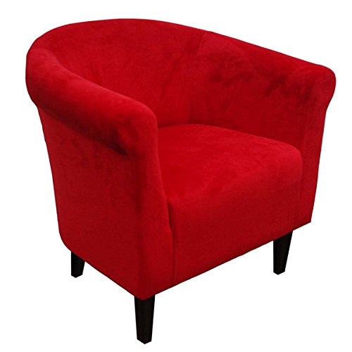 Upholstered Armchair Accent Barrel Back Arm Chair Microfiber Club Seat