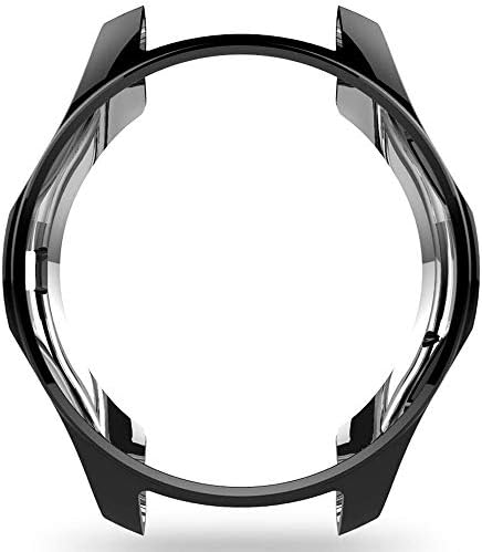 Hankn For Samsung Galaxy Watch 42mm Case Black Soft Tpu Plated Shatter Resistant Shock Proof Protector Bumper Shell Cover For Samsung Galaxy Watch Sm R810 Sm R815 Black 42mm Color Black Tamano 42 Mm