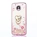 CaseHaven Moto Z Play Case, Glitter Crystal Heart Floral Series - Slim Luxury Bling Rhinestone Clear TPU Case With Ring Stand For Motorola Moto Z Play Droid - Rose Gold