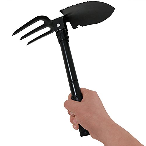 CASL Brands Steel Portable Camping Shovel with Rake and Carrying Case