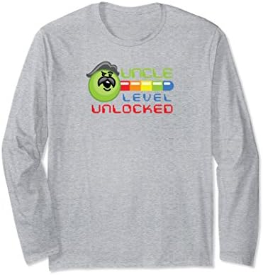 Unisex Uncle Level UnlockedLongsleeve T Shirt For New Uncle Large Heather Grey