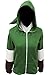 Ya-cos Adult Cosplay Hoodie Hooded Coat Zipper Jacket Green Sweatshirt Costume Outfit
