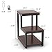 Tribesigns Rustic End Table, 3-Tier Chair Side Table Night Stand with Storage Shelf for Living Room, Bedroom (Espresso)