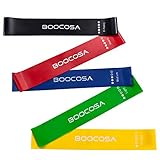 BOOCOSA Set of 5 Exercise Resistance Training Bands with starter guide and carrying bag for Yoga Pilates GYM Sports Exercise Workout Fitness Loop bands (X-Light,Light,Medium,Heavy,X-Heavy)