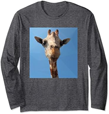Unisex Giraffe Animal Tshirt Low Poly Style Medium Dark Heather