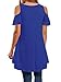 TDTE Women's Summer Cold Shoulder Tops Short Sleeve Lace Scoop Neck A-Line Tunic Blouse Dress