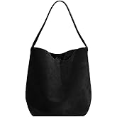 Large Genuine Leather Bucket Shoulder Bags for Women Soft Suede Tote Purse Handbags Ladies Commuter Satchels