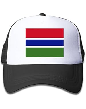 Flag Of The Gambia Boy & Girl Grid Baseball Caps Adjustable sunshade Hat For Children