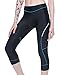4ucycling Women's ¾ Cycling Tight Pants, Black & Blue Line, XL