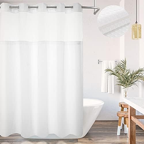Voguease Stall Size Shower Curtain with Snapin Liner Hotel Grade