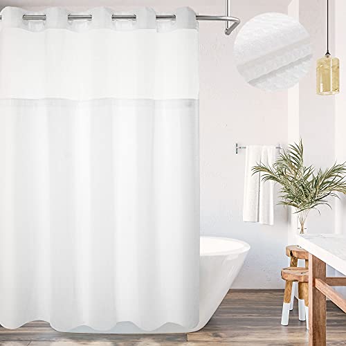Voguease Stall Size Shower Curtain with Snapin Liner Hotel Grade