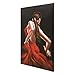 Everfun Dancer Girl Modern Canvas Wall Art Hand Painted Abstract Red Skirt People Oil Painting Flamenco Contemporary Dancing Dress Artwork Framed Ready to Hang