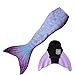 Sun Tails Mermaid Girls' Aurora Borealis Mermaid Monofin Swim Suit, Lavender, Large 8/10